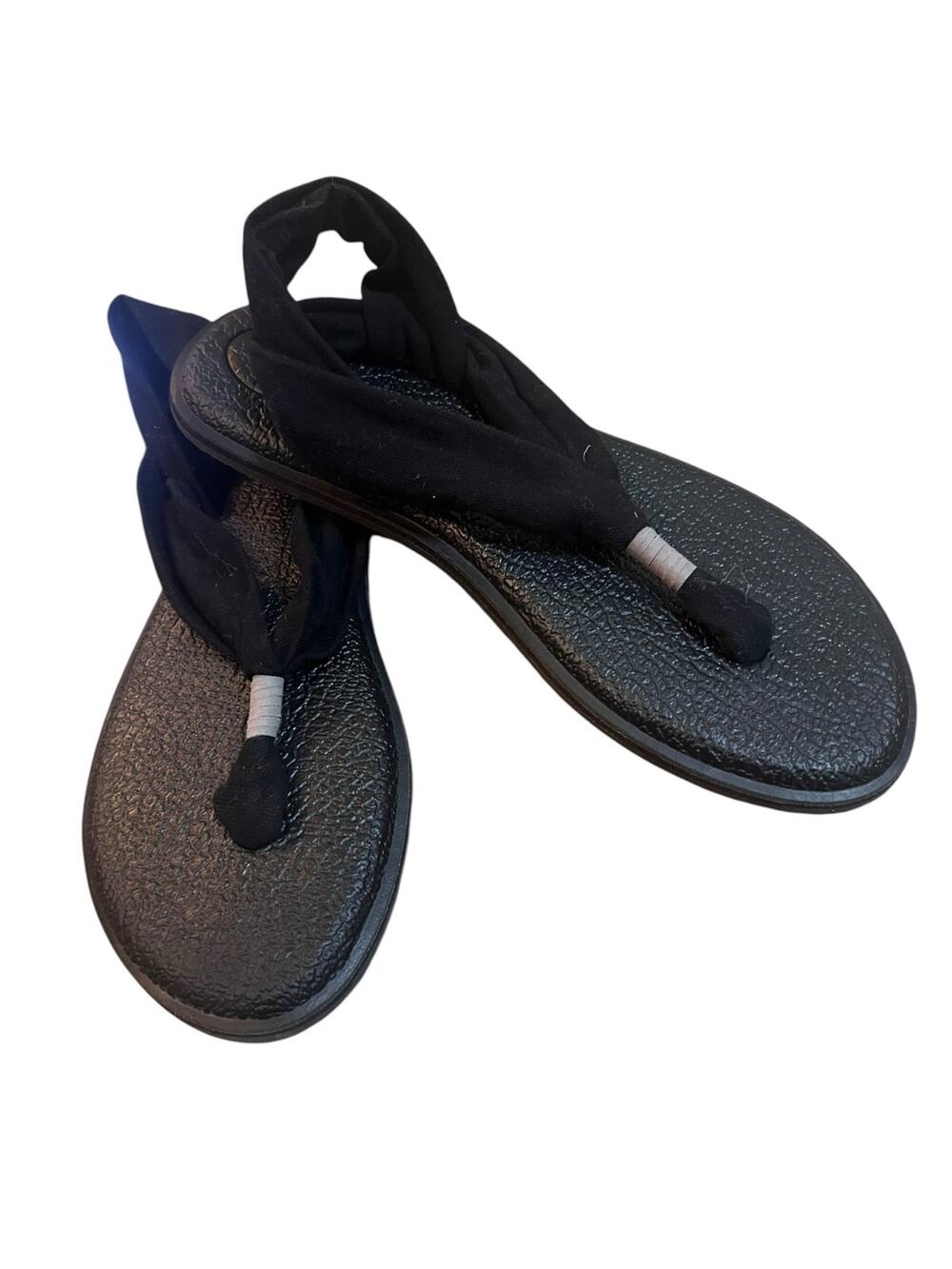 Sanuk Women's 8 Black Jersey Yoga Sling 2 Comfort Sandals Casual FB1120K
